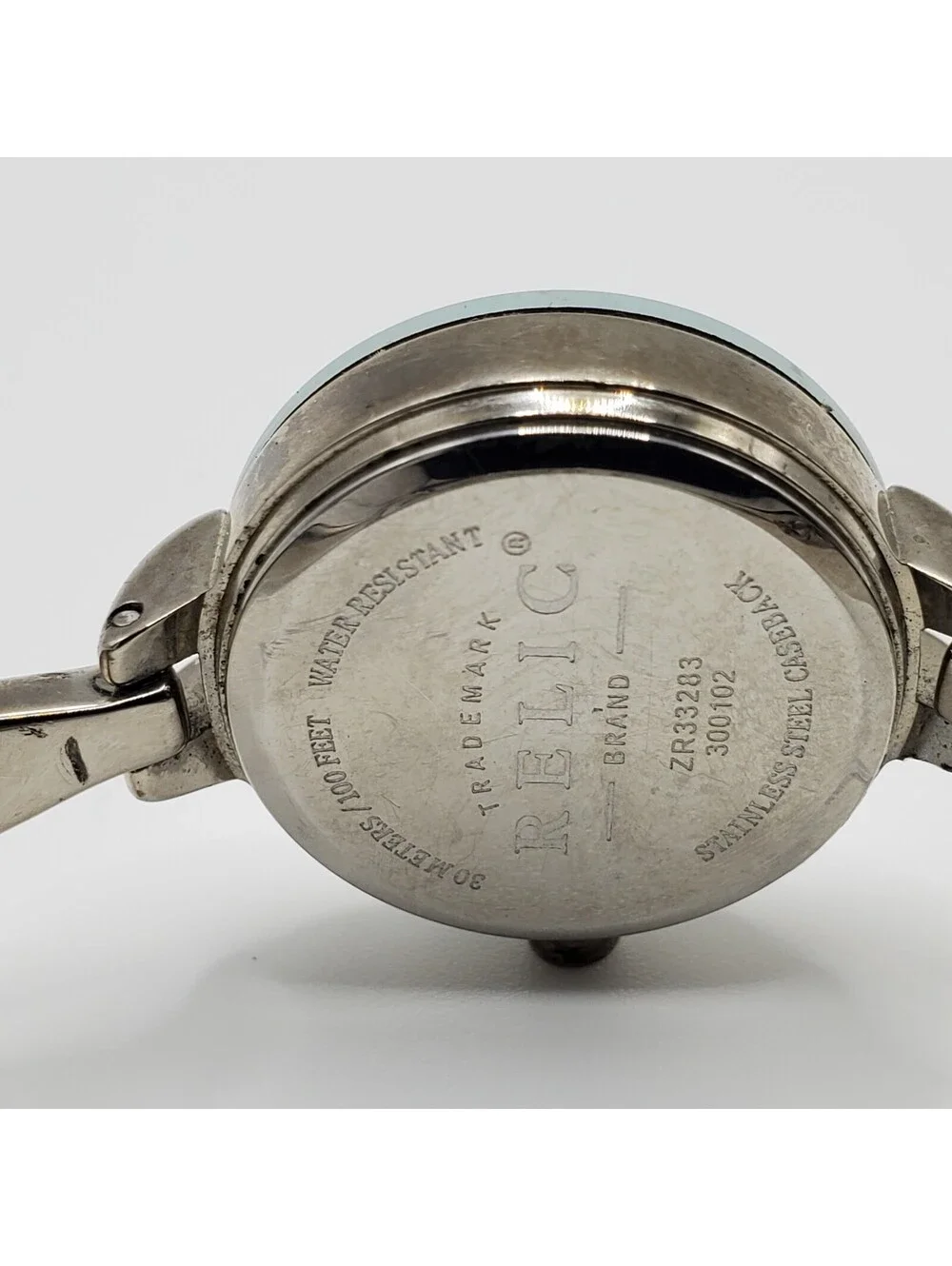 Relic Mirror Style Watch Women 22mm Silver Tone New Battery